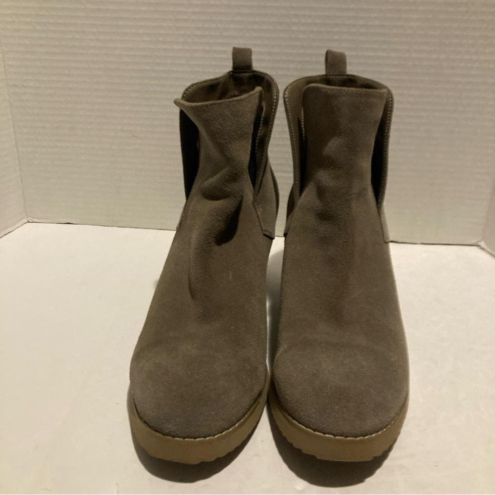 Blondo Karla Tan Suede Wedge Ankle Booties Waterproof Size 9.5 M